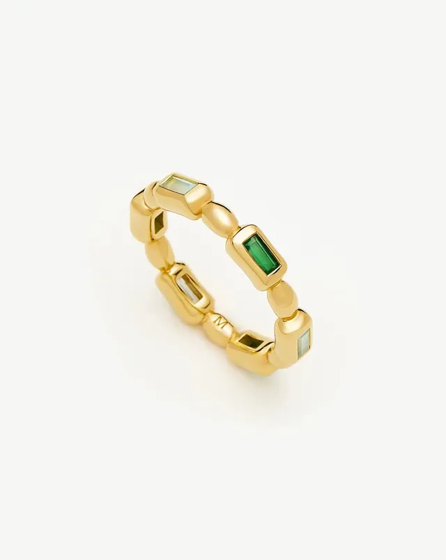 Missoma Molten Gemstone sormus kulta onyksi
