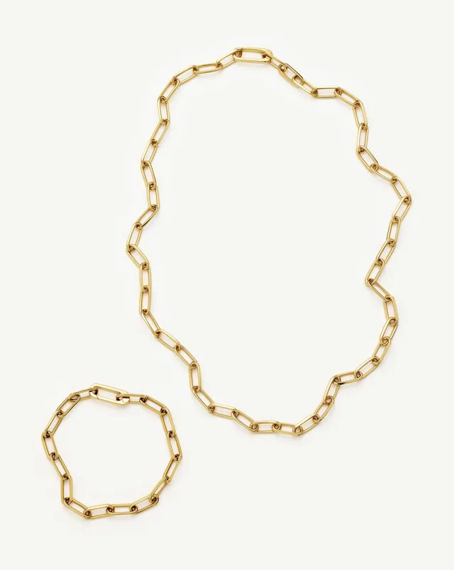 Missoma The Chunky Chain Set korusetti kulta paperclip