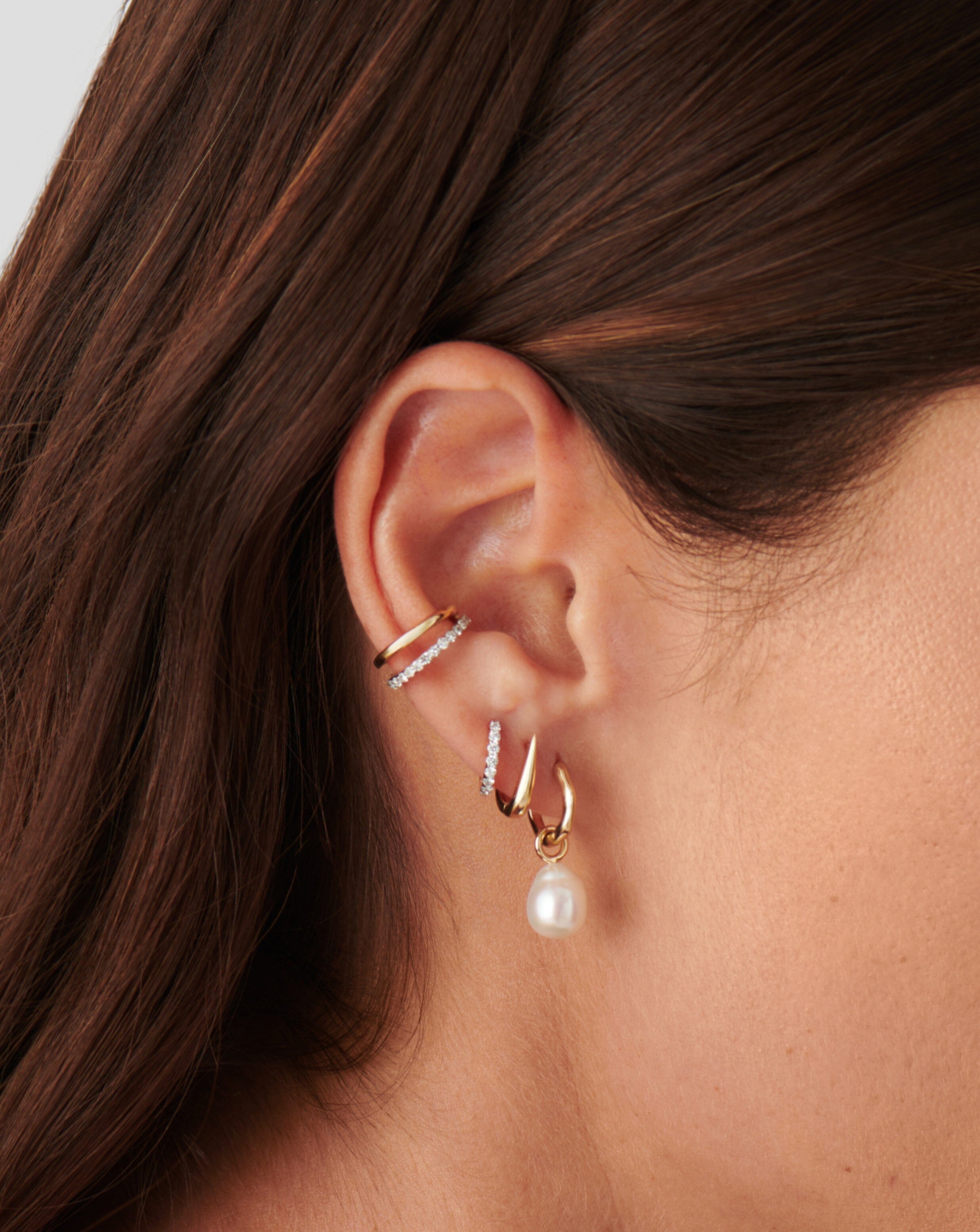 Missoma Pearl Drop Mini Hoop korvakorut 9k helmi
