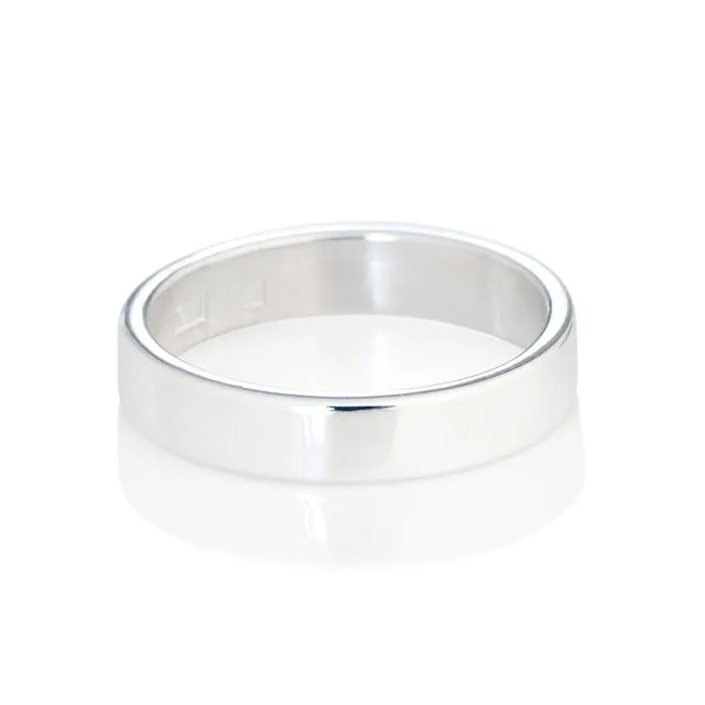 Guldvivan Suorakulmainen 4 mm sormus Ø 17 mm hopea