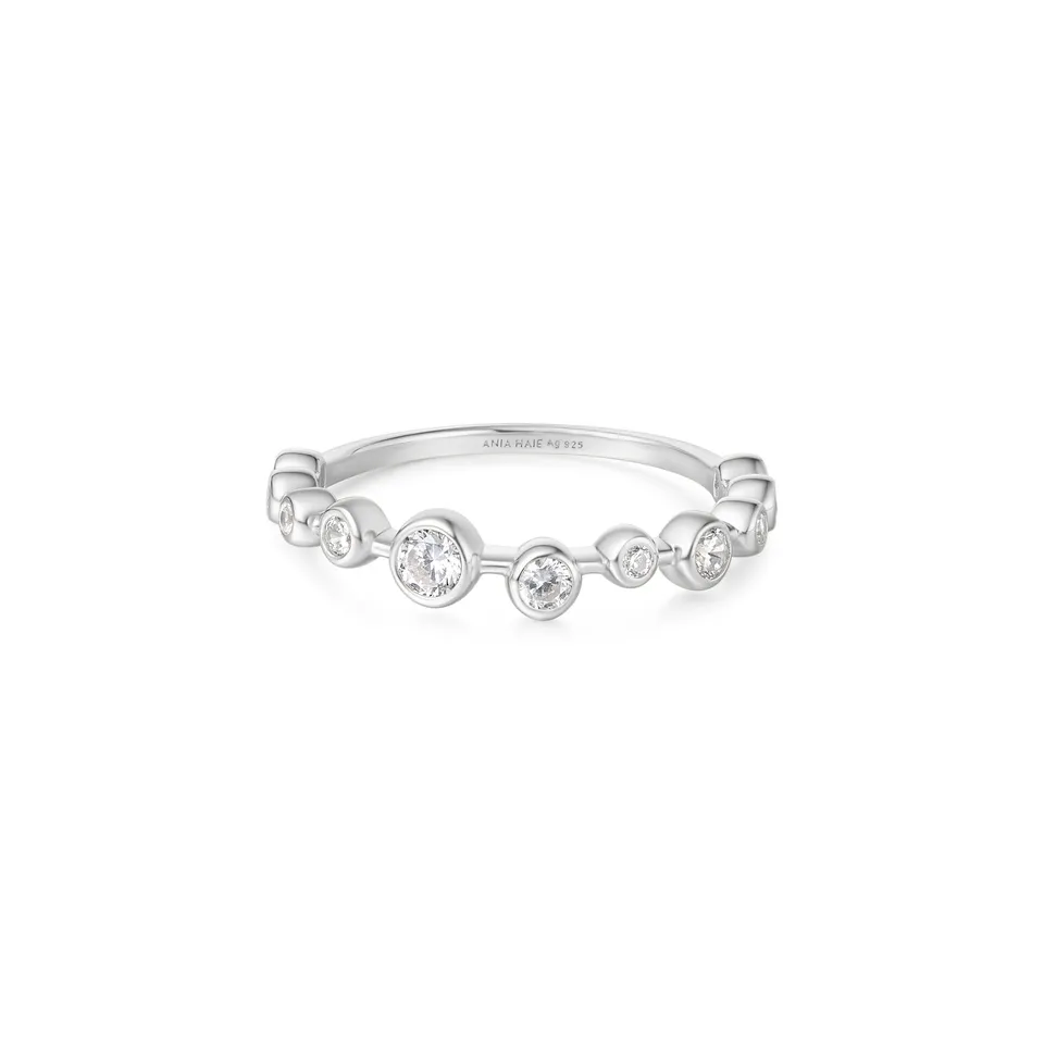 Ania Haie Miss Dainty Zig-Zag sormus hopea koko 54 zirkonia