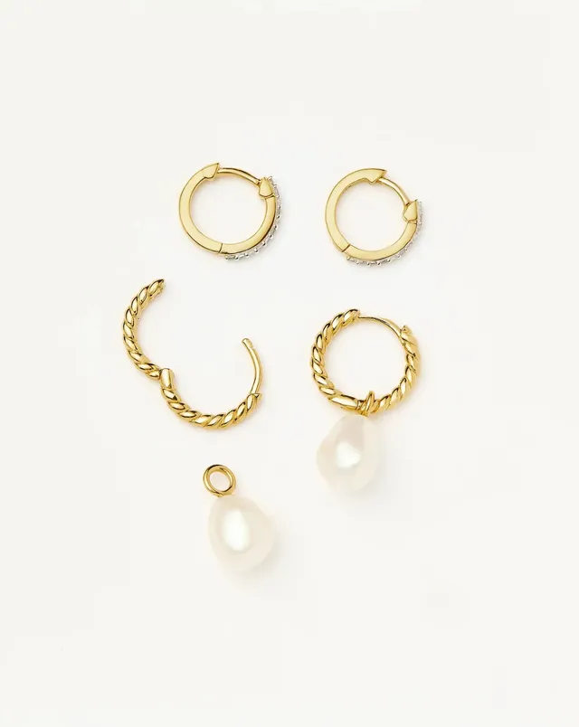 Missoma The Girl with the Pearl Earring Set korvakorut helmi