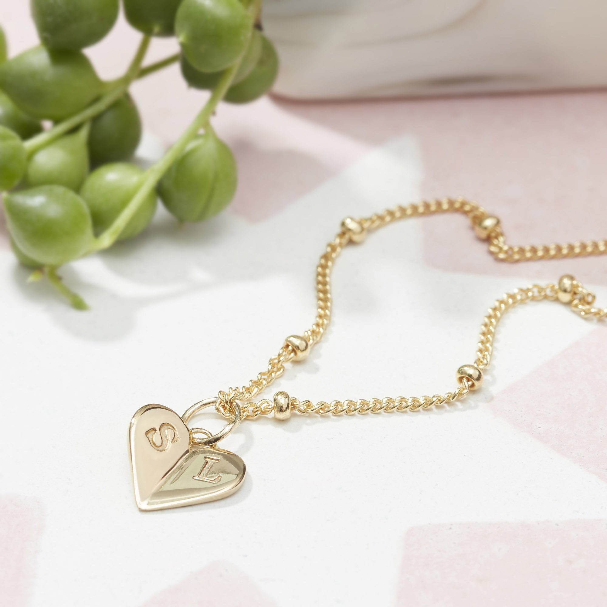 Muru Mini Heart kaulakoru hopea helmiketju 40 cm
