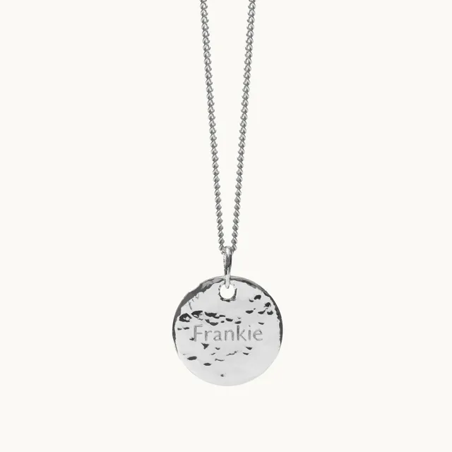 Muru Jewellery Hammered hopeakaulakoru 16" laatta