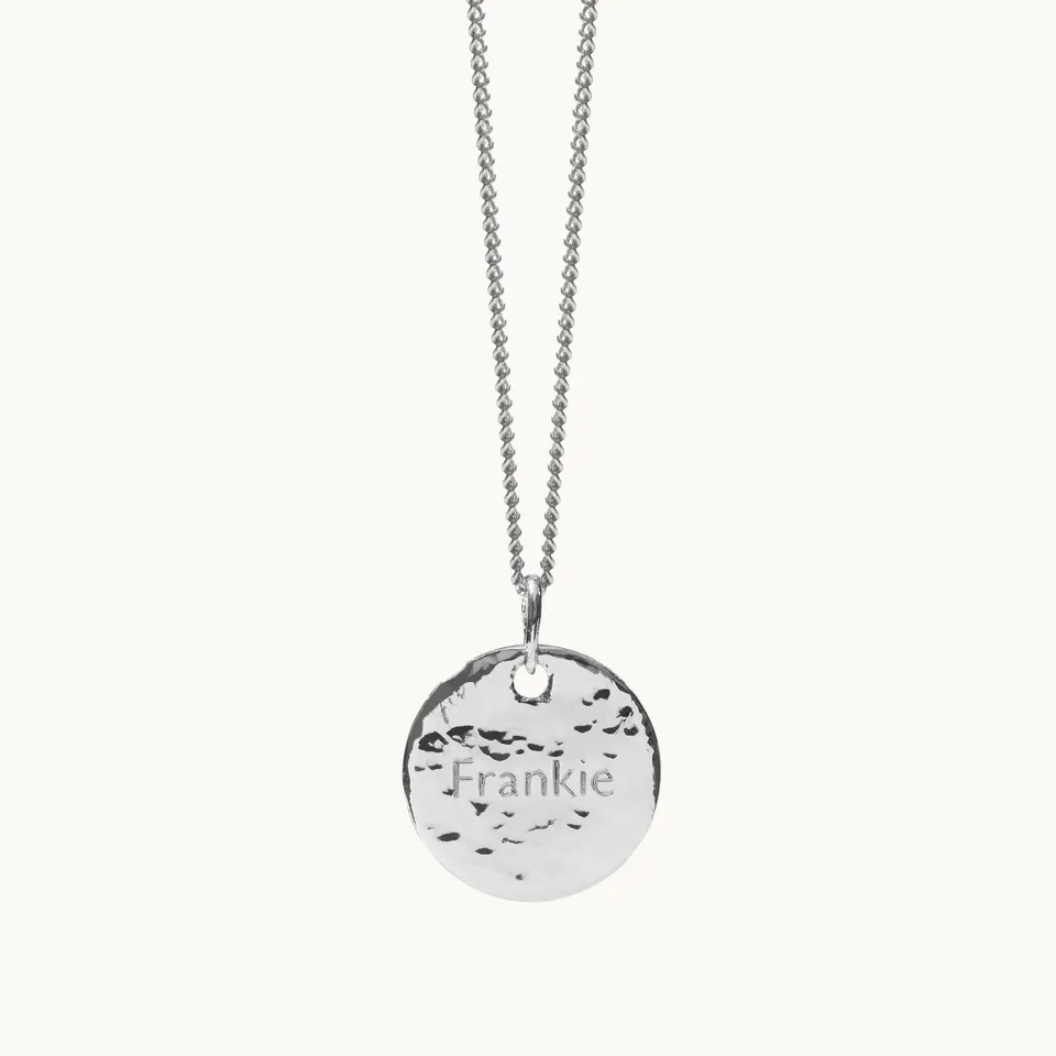 Muru Jewellery Hammered hopeakaulakoru 16" laatta