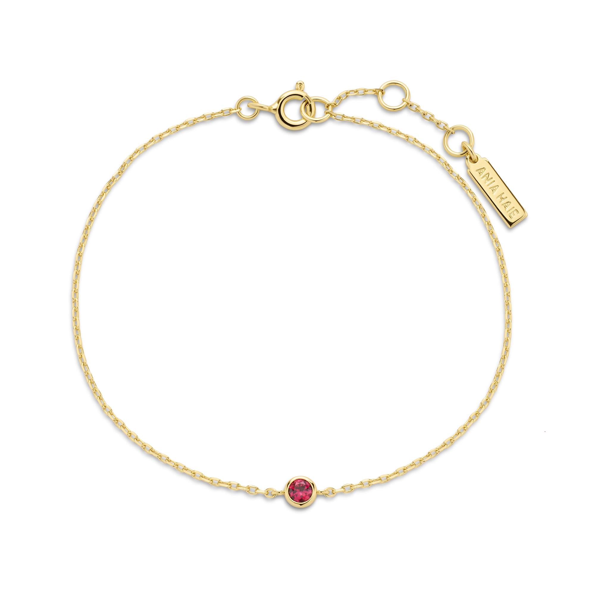 Ania Haie Glimmer Glow Crimson Solitaire rannekoru kulta punainen