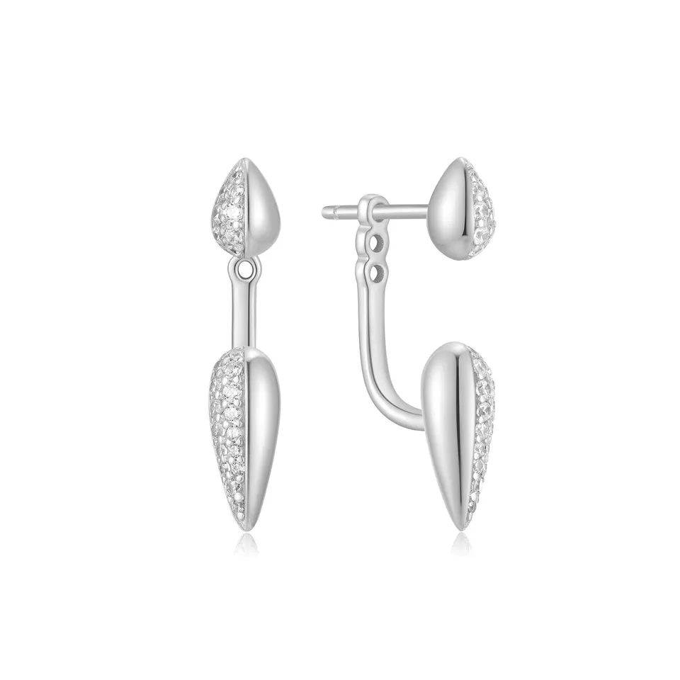 Ania Haie Reimaginer Sparkling Puffy Spike ear jacket-korvakorut hopea