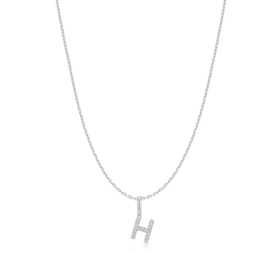 Ania Haie Starlit Drops H Initial kaulakoru hopea kirjain