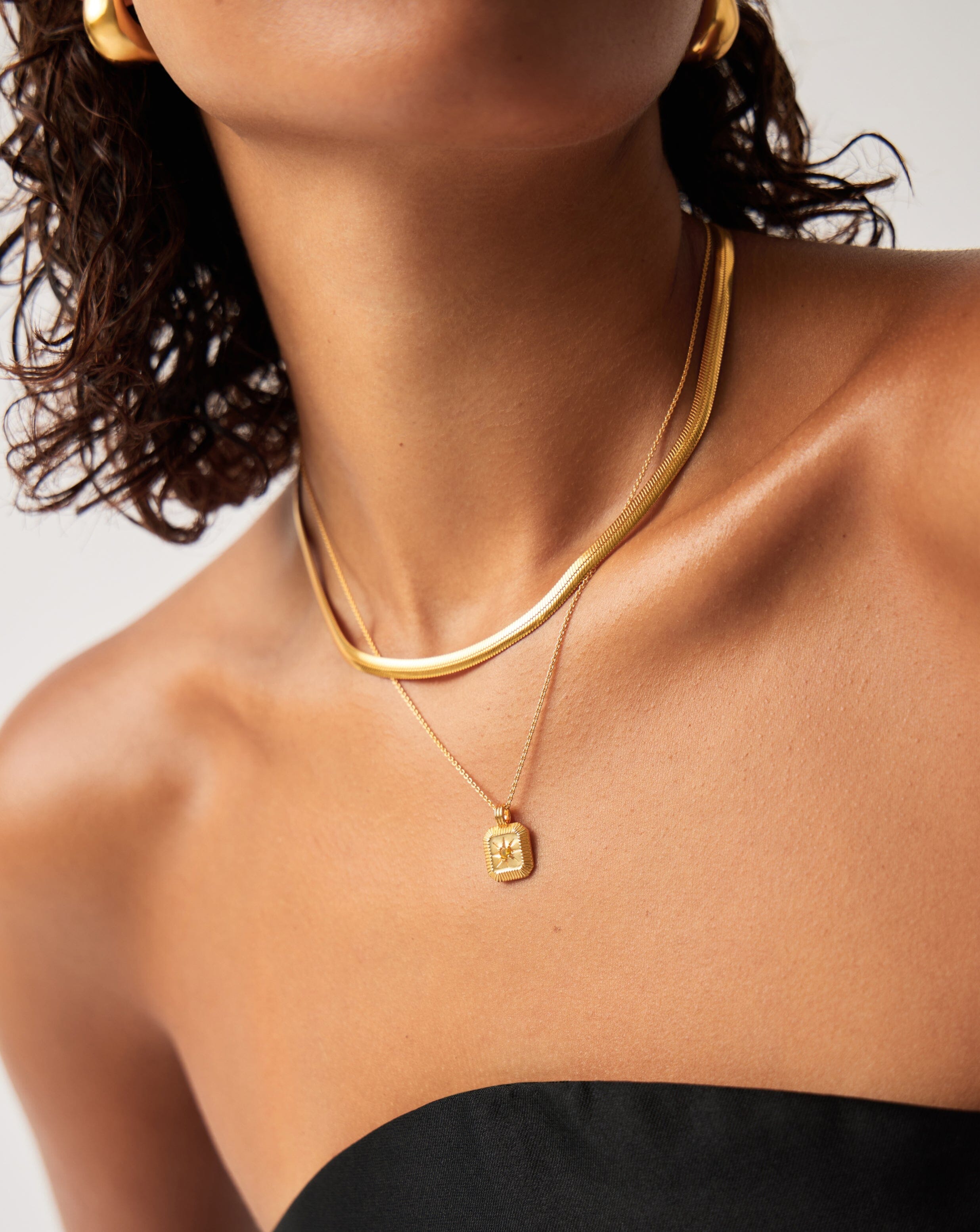 Missoma November Birthstone kaulakoru kulta sitriini