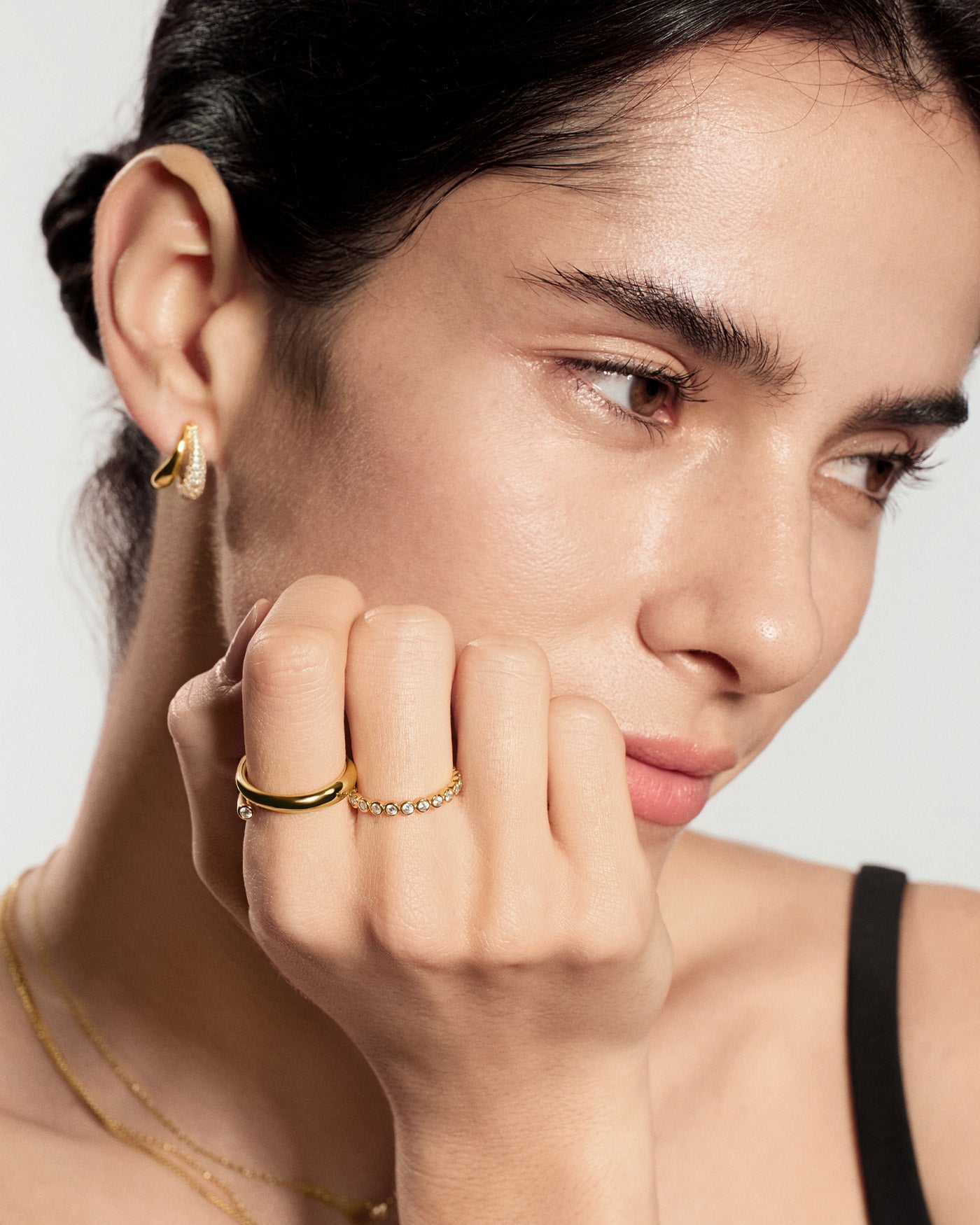 Ania Haie Chic Creator Bezel Set sormus kulta zirkonia