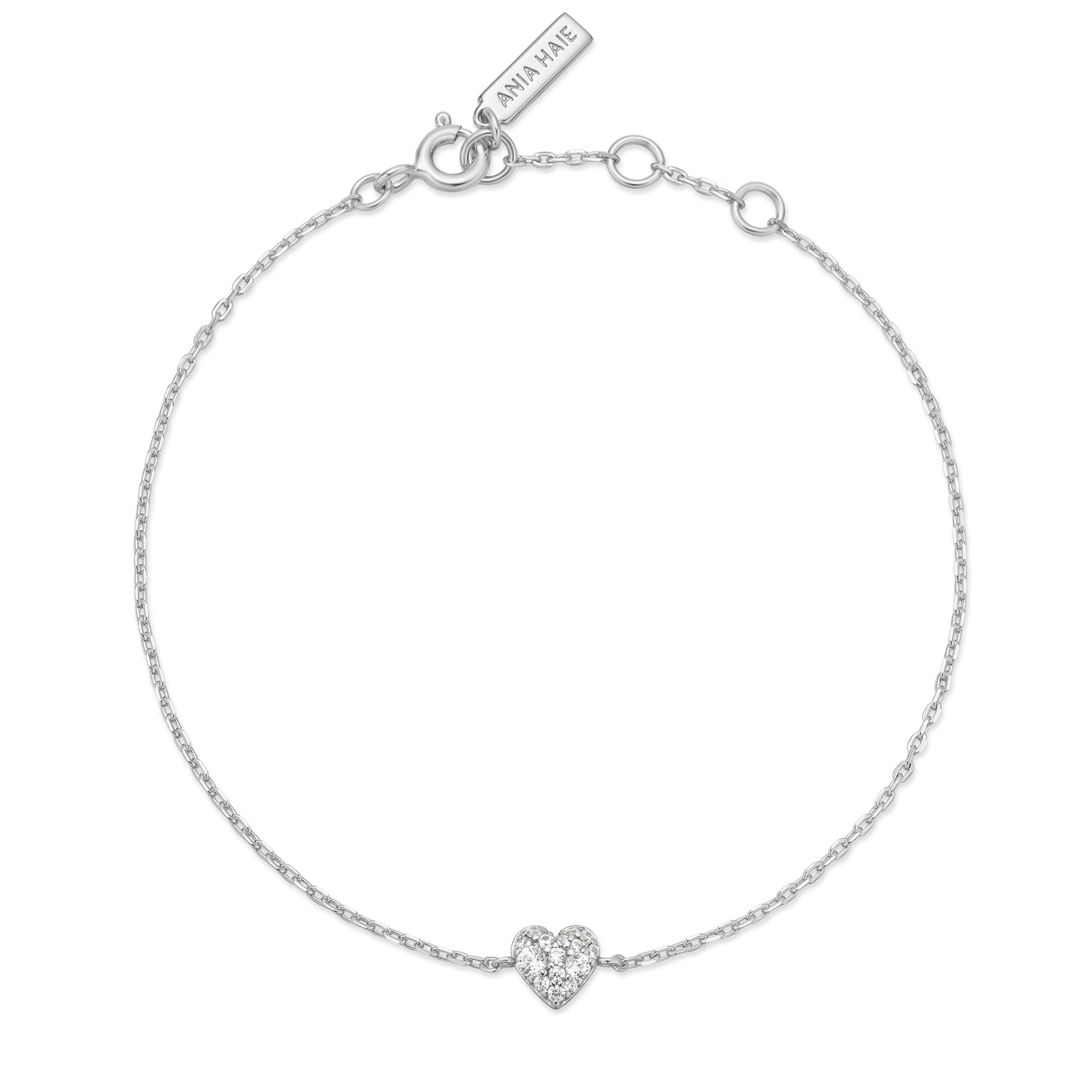 Ania Haie Sunny Sparkler Sweetheart Pavé rannekoru hopea zirkonia