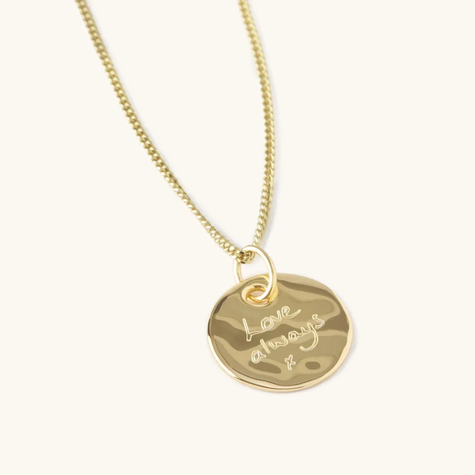 Muru Ripple Disc kaulakoru kultainen kaiverrettava