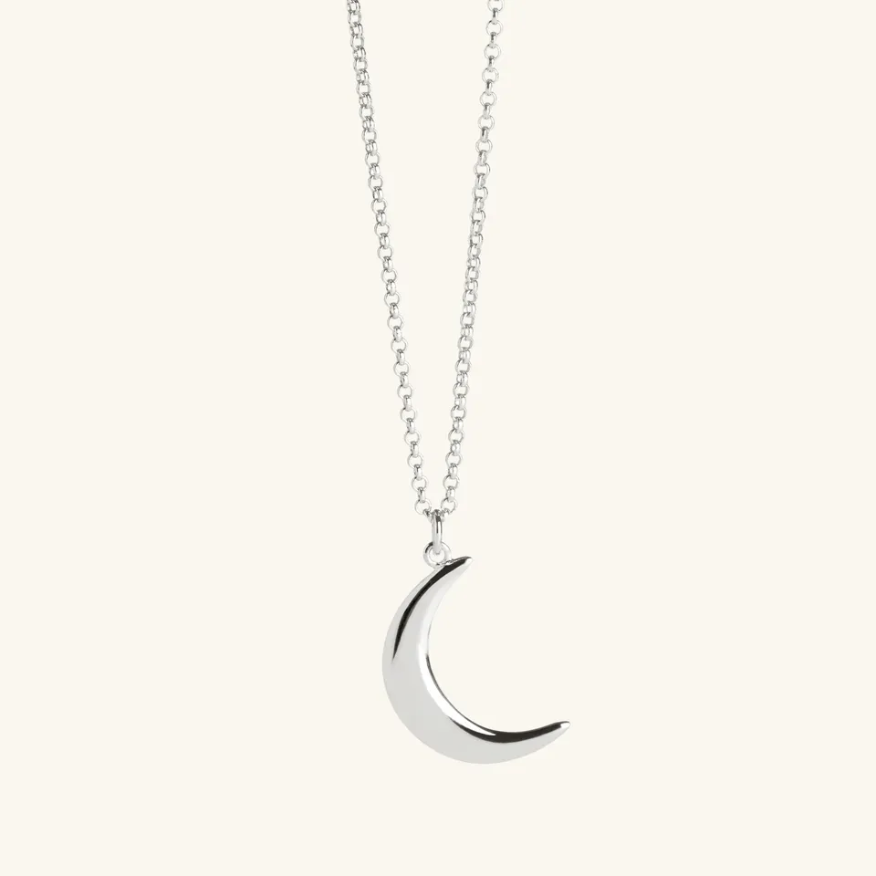 Muru Jewellery Crescent Moon kaulakoru hopea 18" ketju