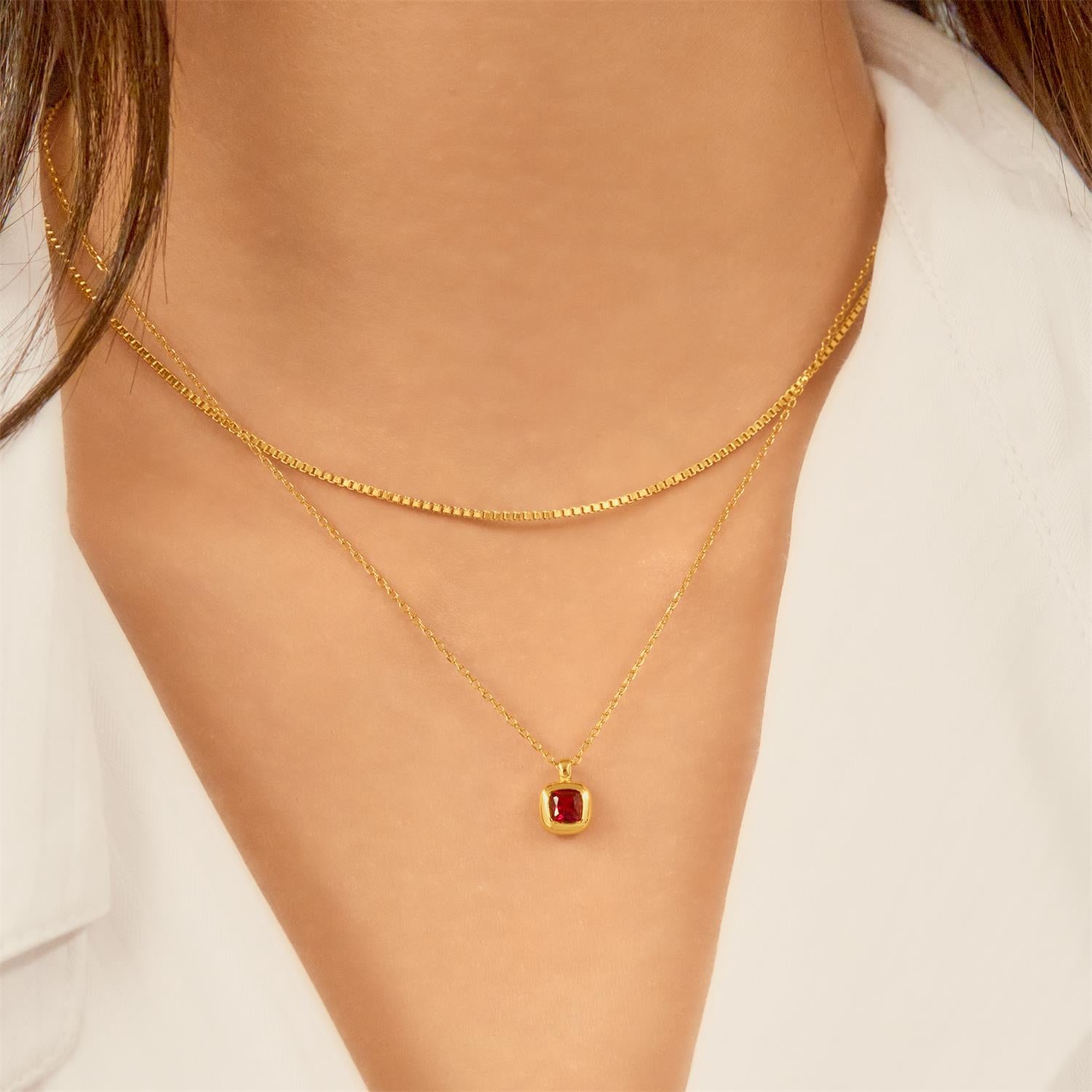Ania Haie Glimmer Glow Crimson Solitaire kaulakoru kulta