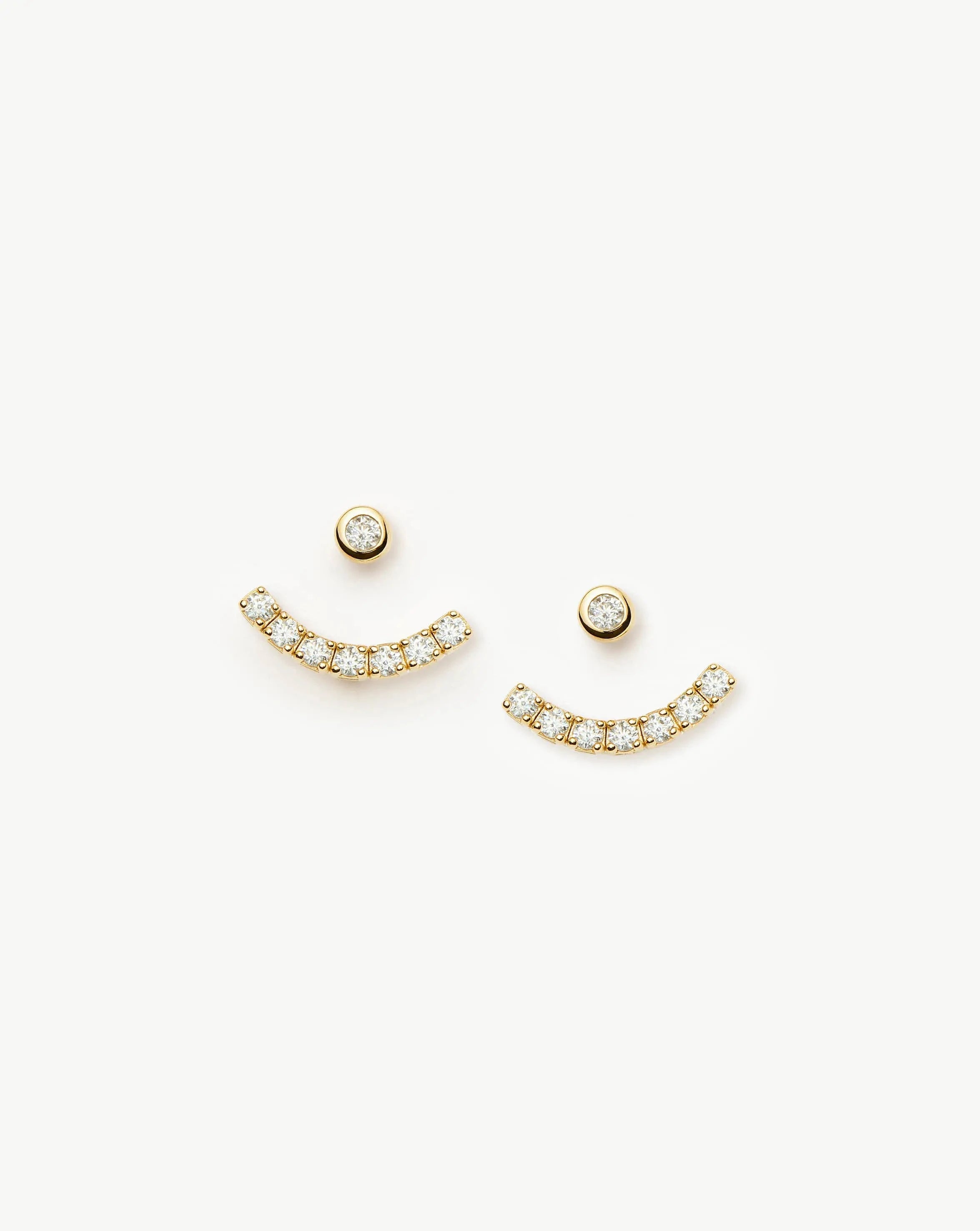 Missoma Tennis Ear Jacket Stud korvakorut kulta zirkonia