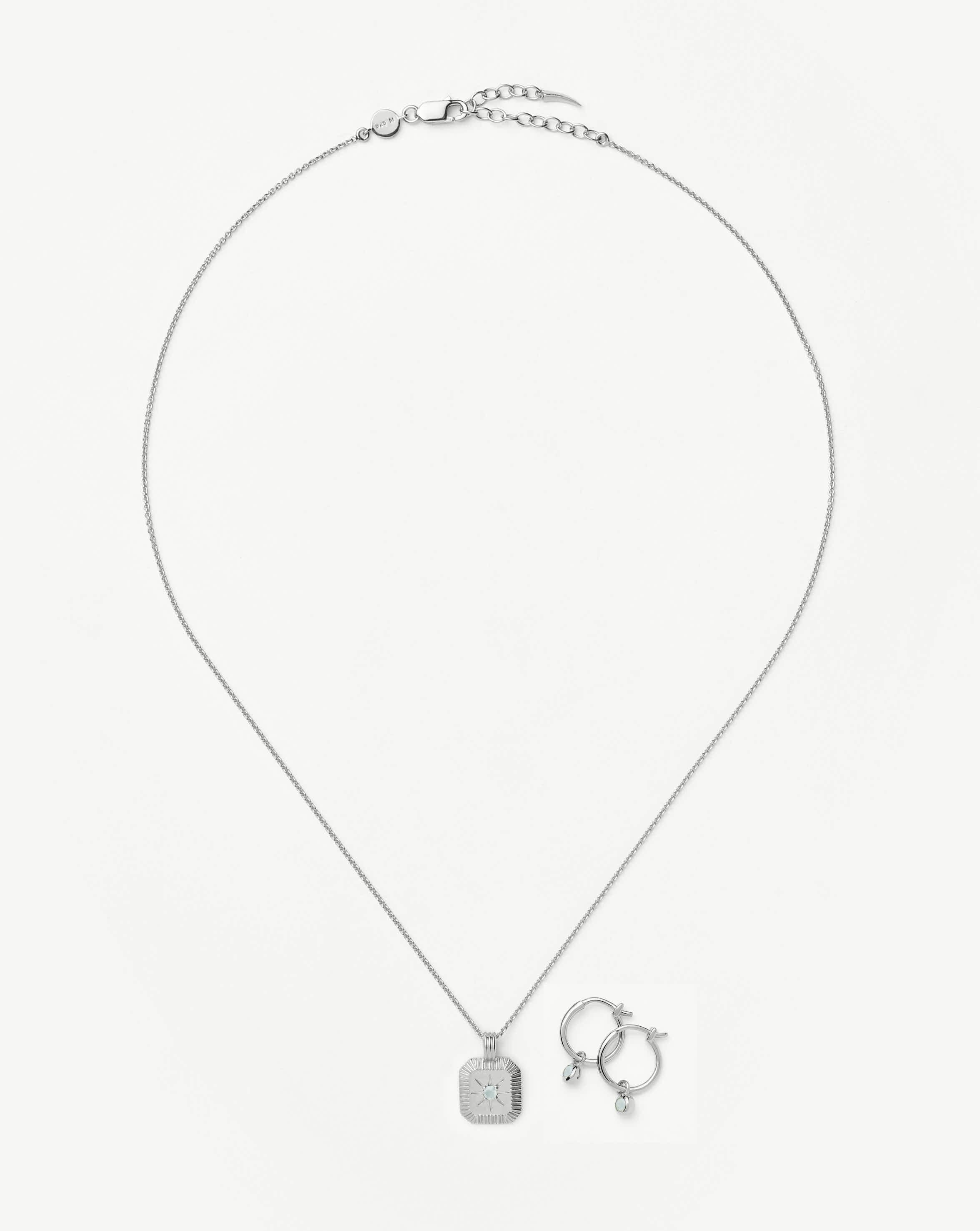 Missoma March Birthstone korusetti hopea akvamariini