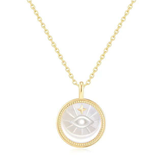 Ania Haie Tide Echo Evil Eye kaulakoru kulta helmiäinen