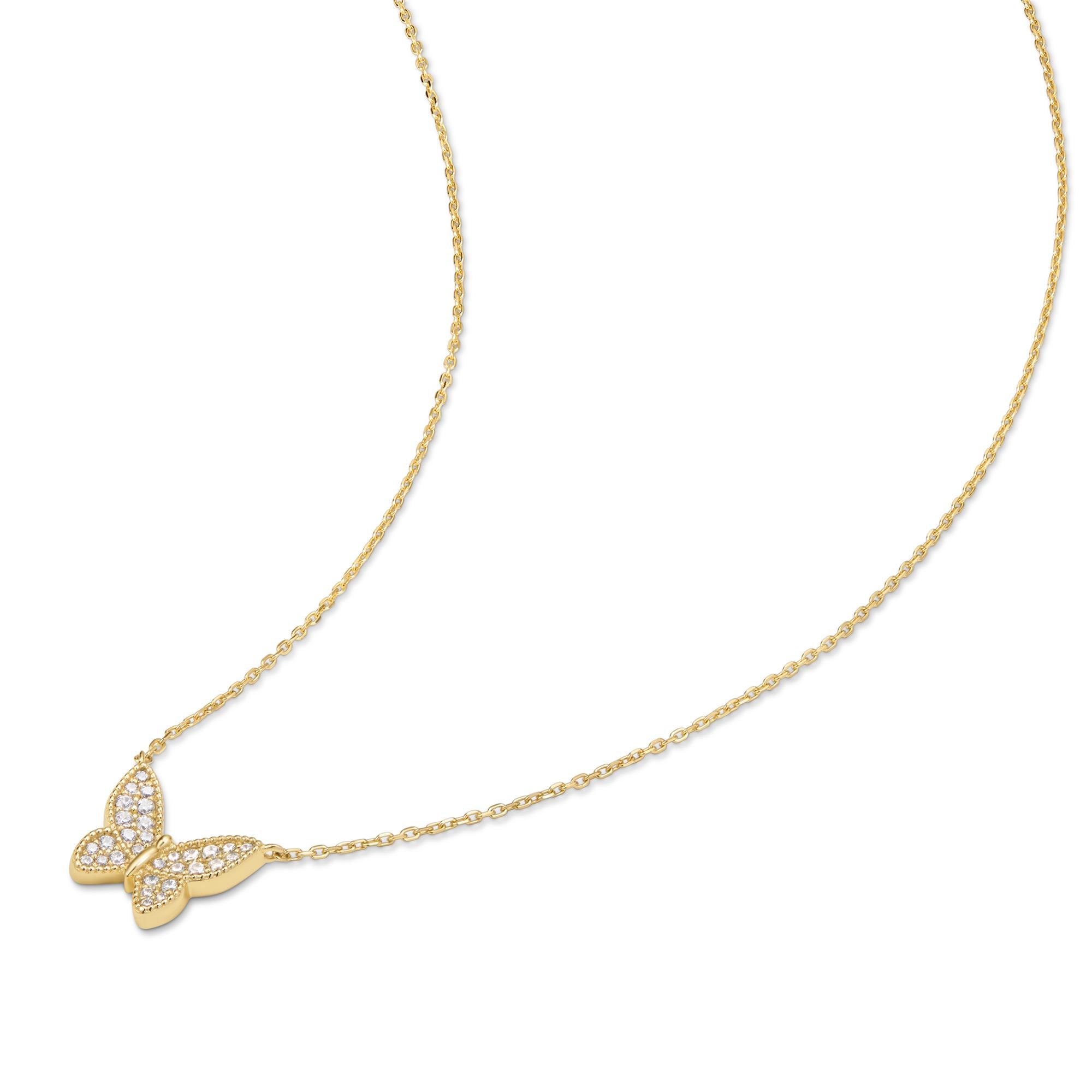 Ania Haie Ripple Joy Butterfly Pavé kaulakoru kulta perhonen