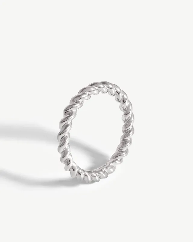 Missoma Lasso pinottava sormus hopeoitu 3mm