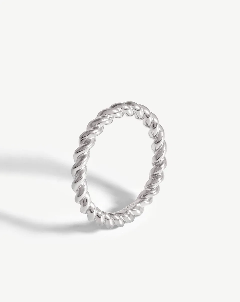 Missoma Lasso pinottava sormus hopeoitu 3mm