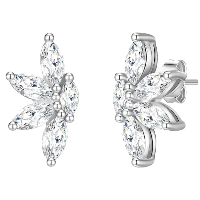 Glanzstücke München Silber Selection Zirkonia Blume nappikorvakorut kukka