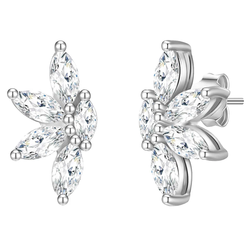 Glanzstücke München Silber Selection Zirkonia Blume nappikorvakorut kukka