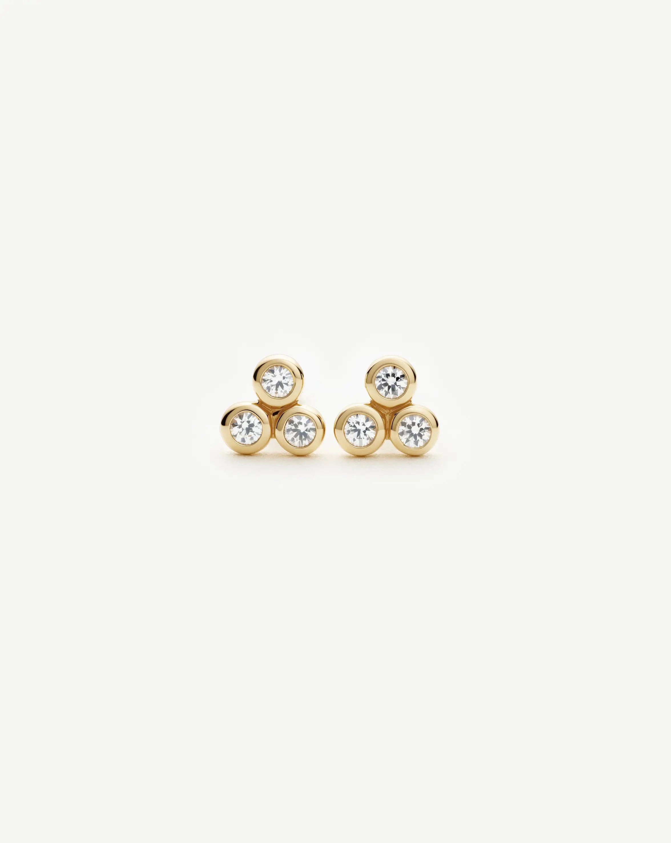 Missoma Sapphire Trio nappikorvakorut 9ct keltakulta