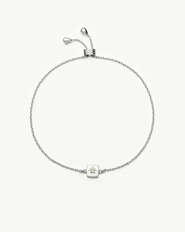 MISSOMA August Birthstone rannekoru peridootti hopea