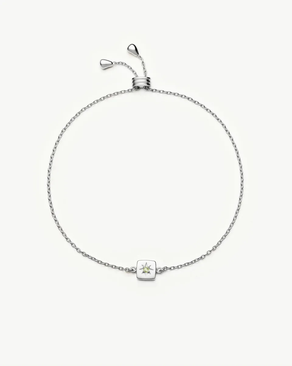 MISSOMA August Birthstone rannekoru peridootti hopea