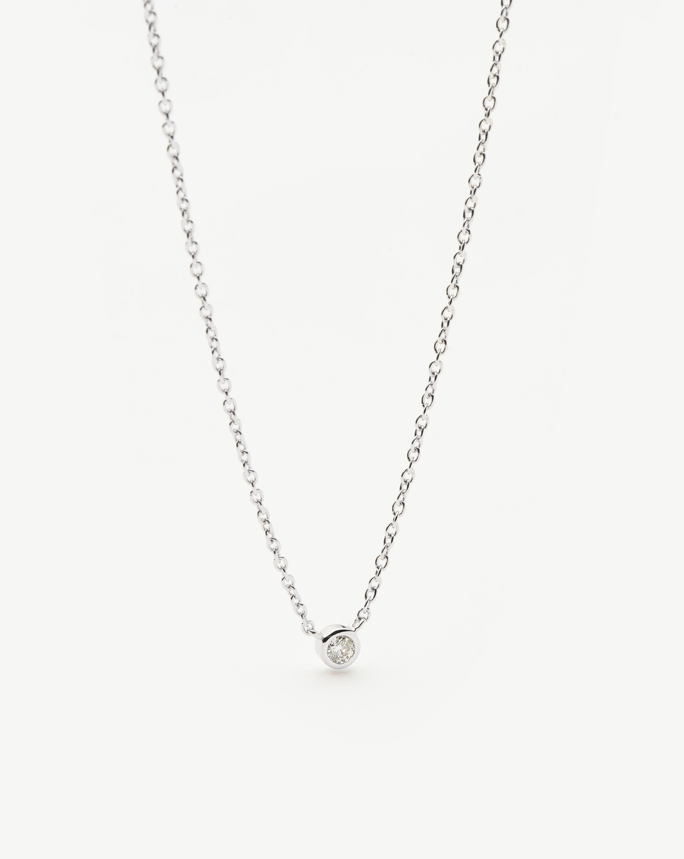 Missoma Diamond Solitaire kaulakoru valkokulta timantti
