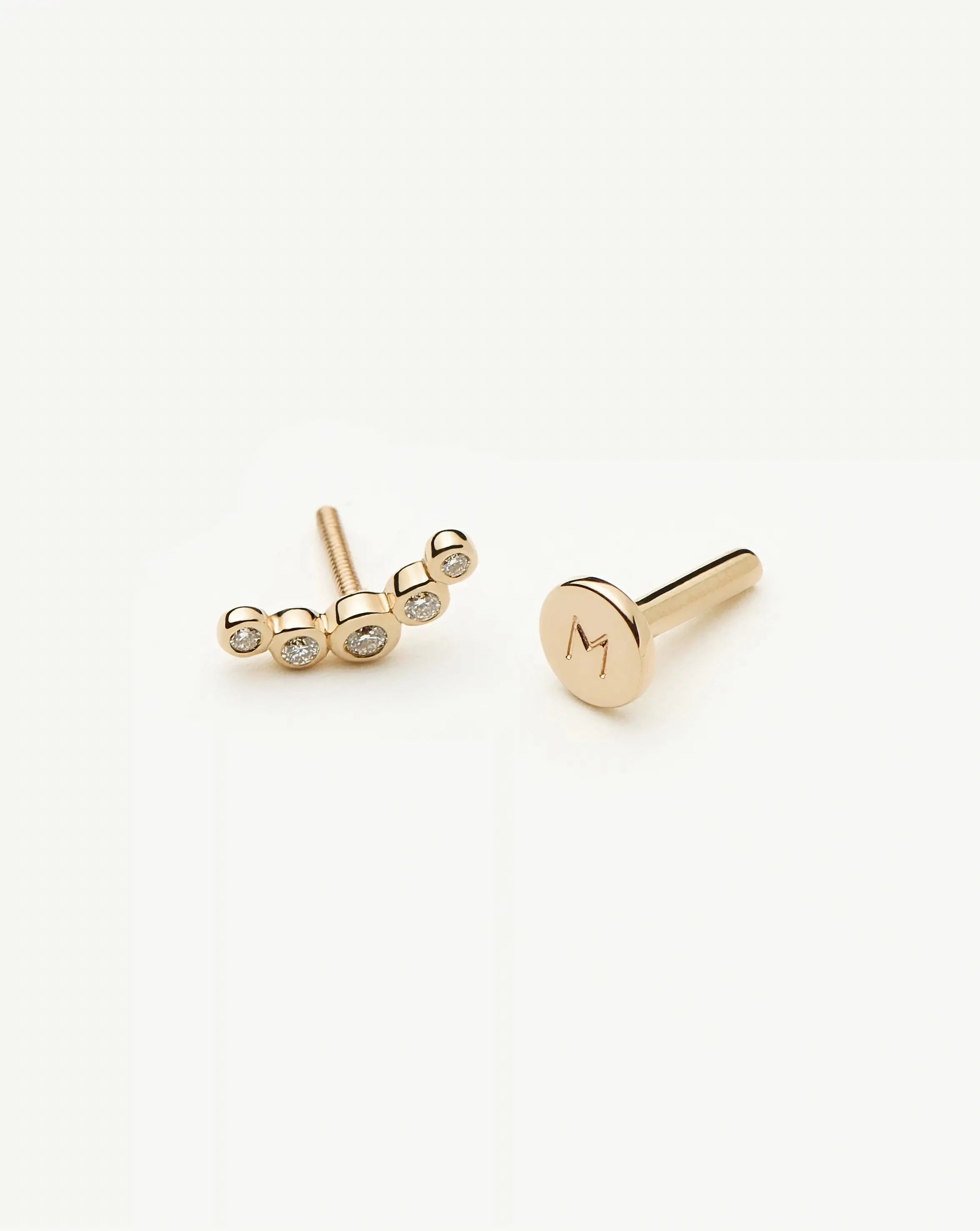 Missoma Diamond Ear Climber korvakoru 9ct kulta timantti