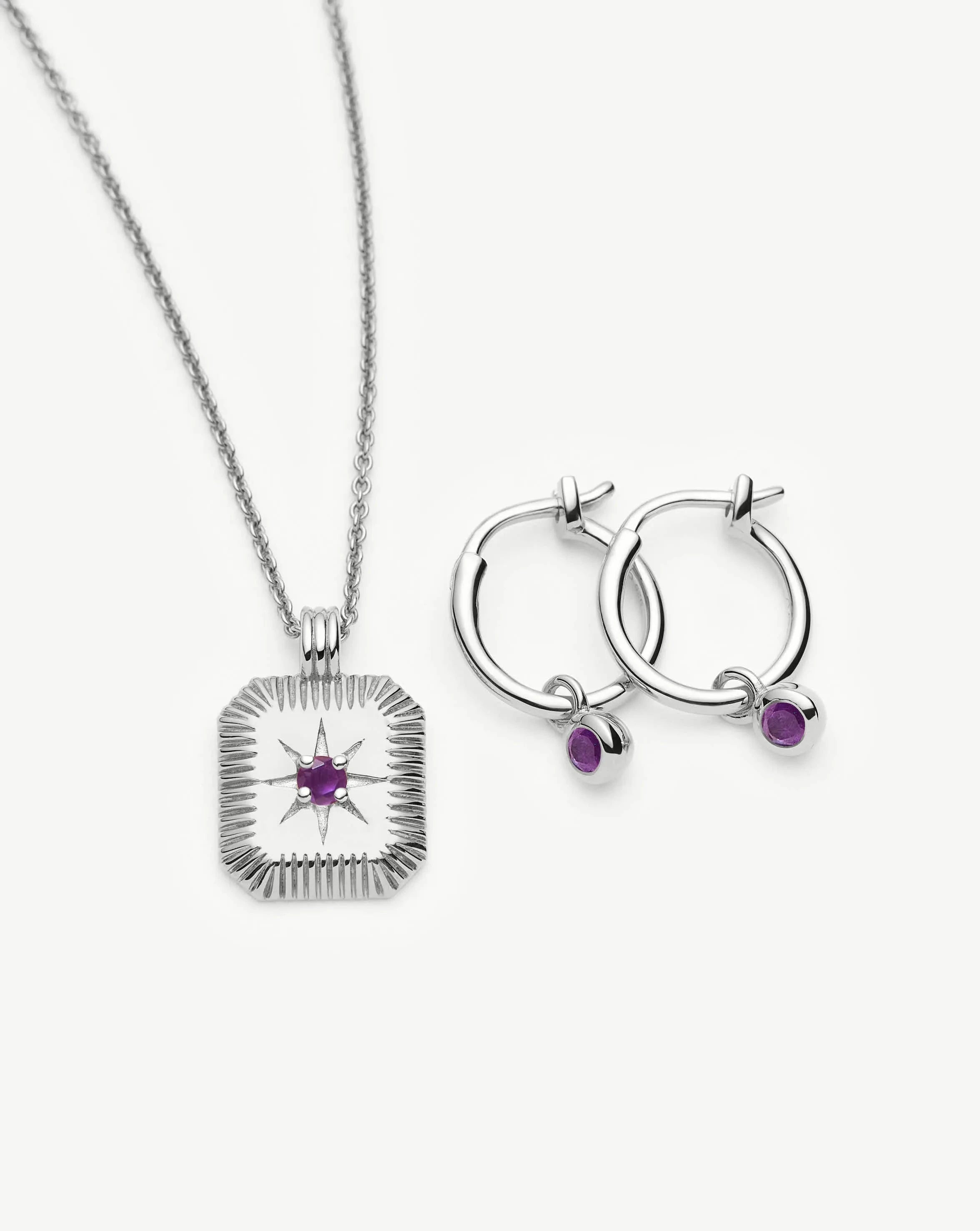 Missoma February Birthstone korusetti ametisti hopea