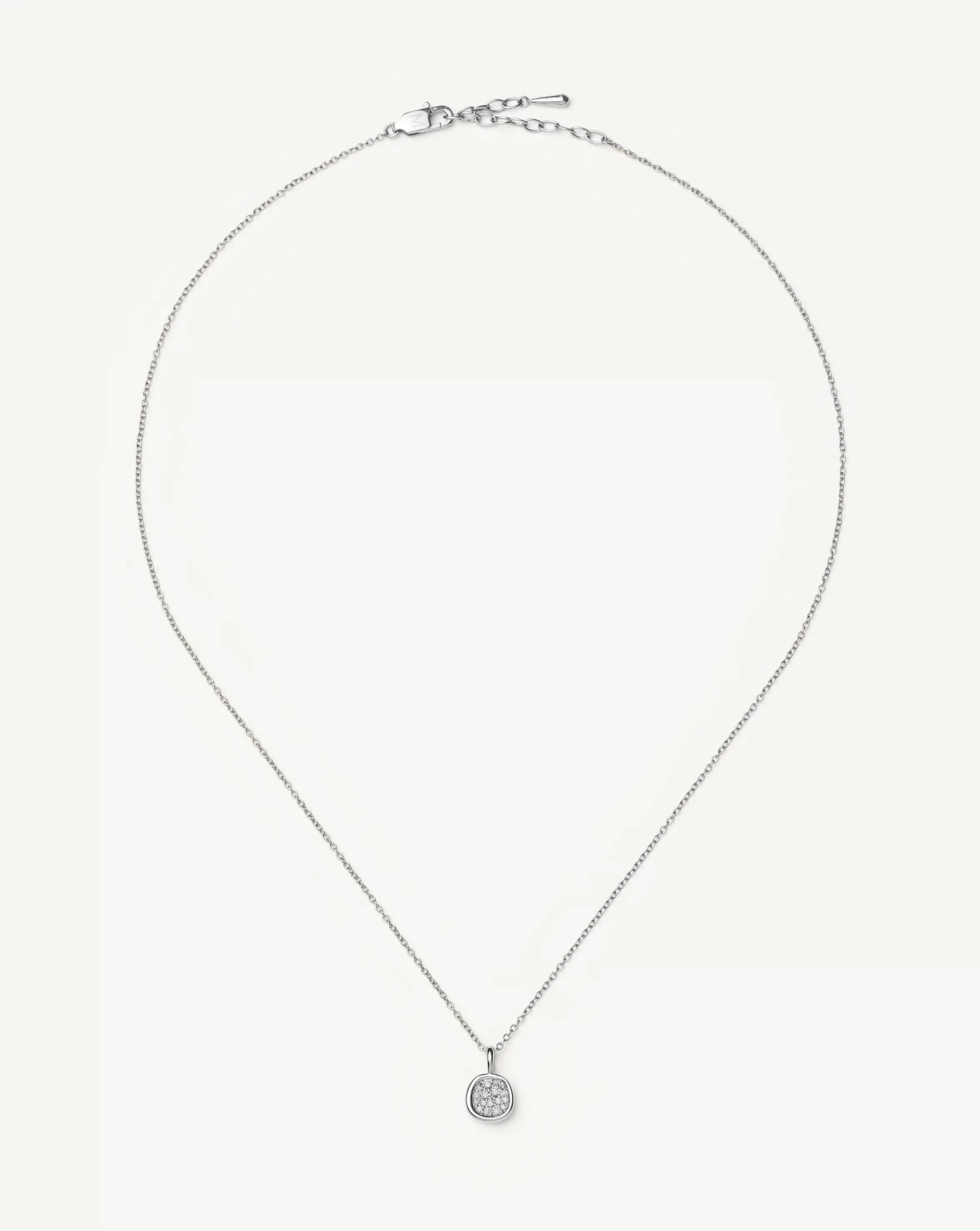 Missoma Molten Soft Square Pavé kaulakoru zirkonia hopeoitu