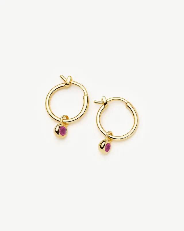 Missoma July Birthstone hoop-korvakorut rubiini kullattu