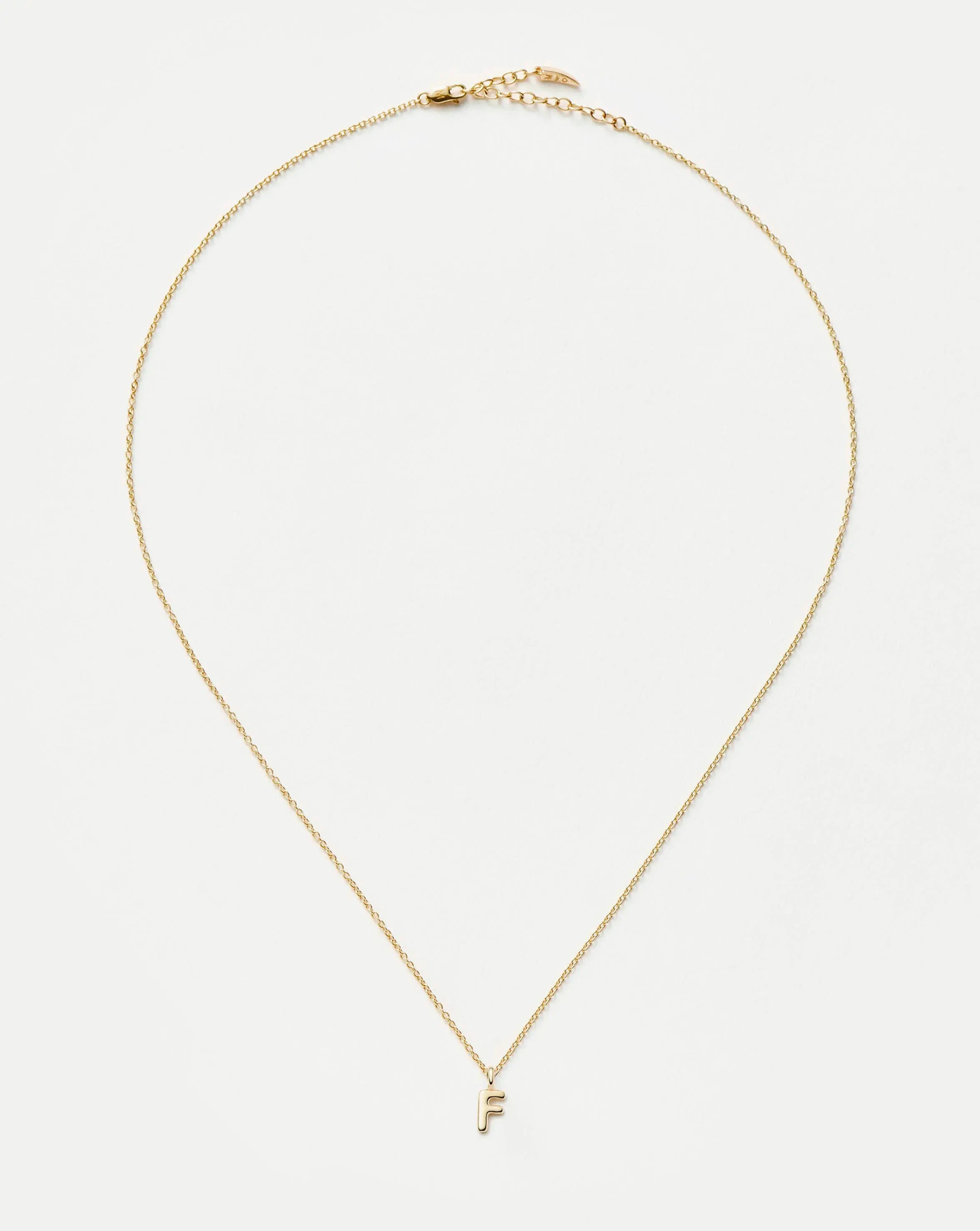 Missoma Initial Mini Pendant F kaulakoru kulta