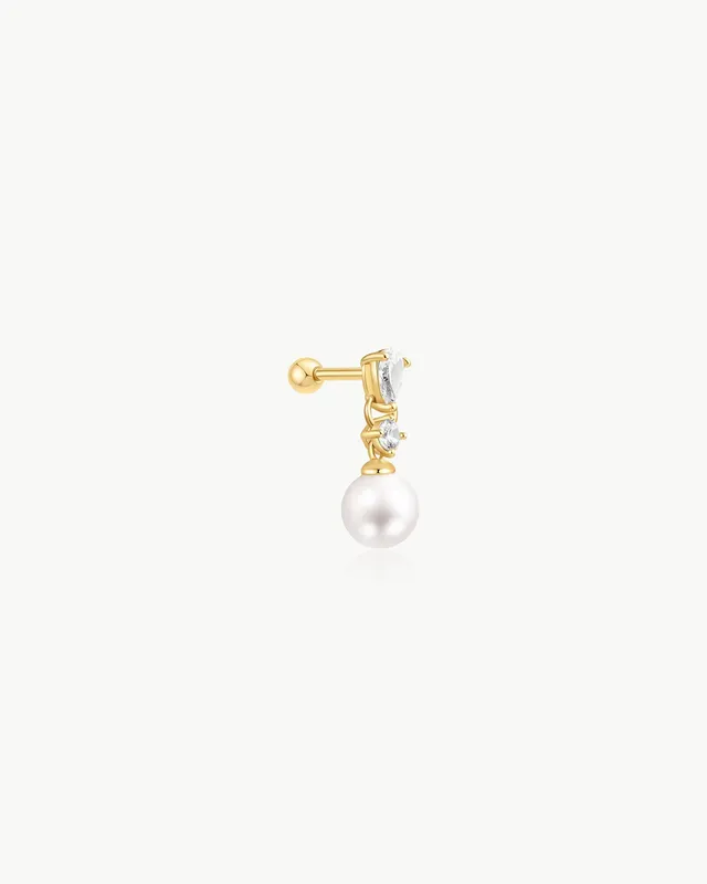 Ania Haie Ear Edit Shell Pearl Barbell korvakoru kulta single helmi