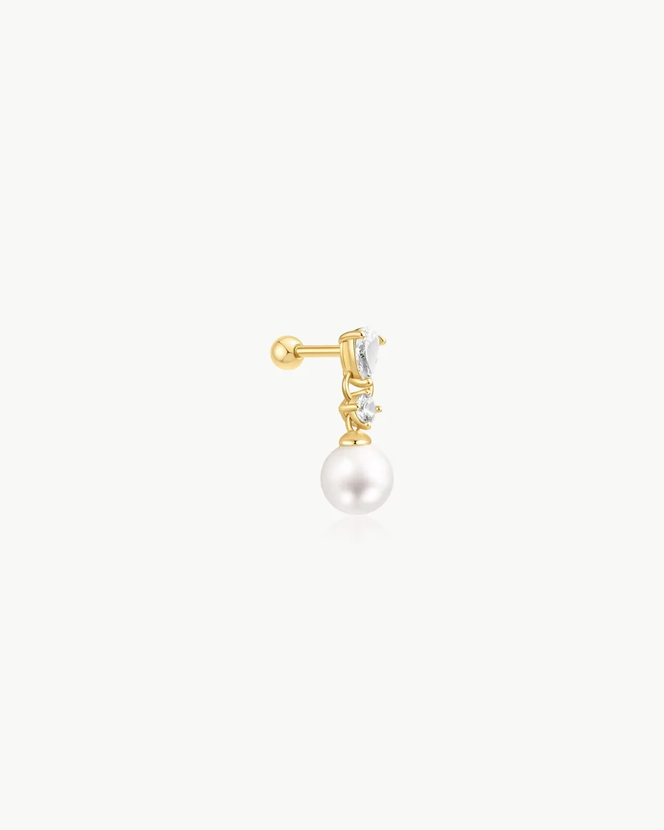Ania Haie Ear Edit Shell Pearl Barbell korvakoru kulta single helmi