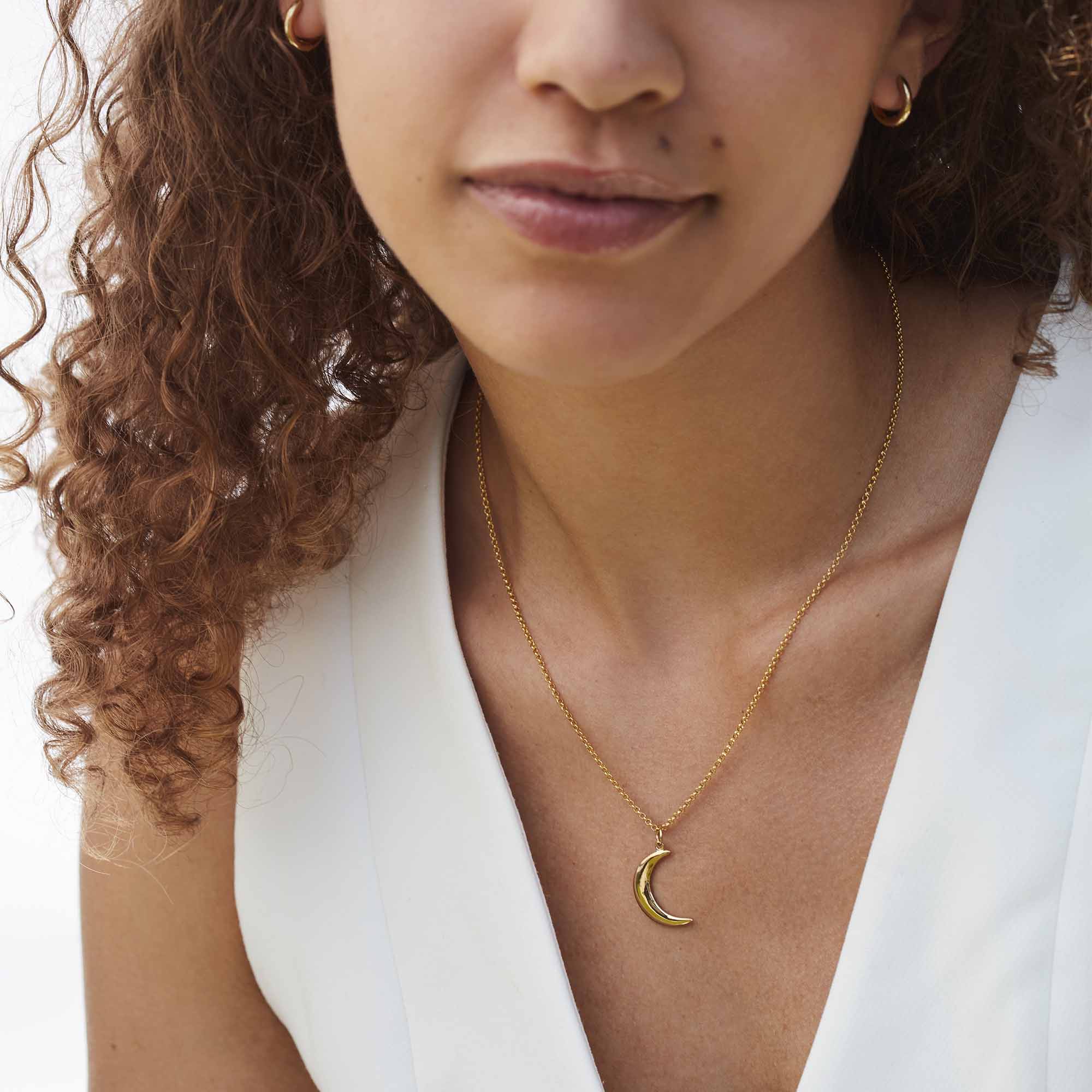 Muru Jewellery Crescent Moon kaulakoru 18" kulta