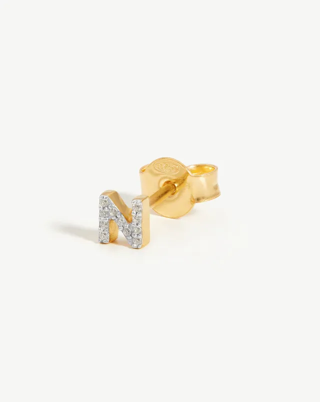 MISSOMA Pave Initial Single Stud nappikorvakoru N kulta