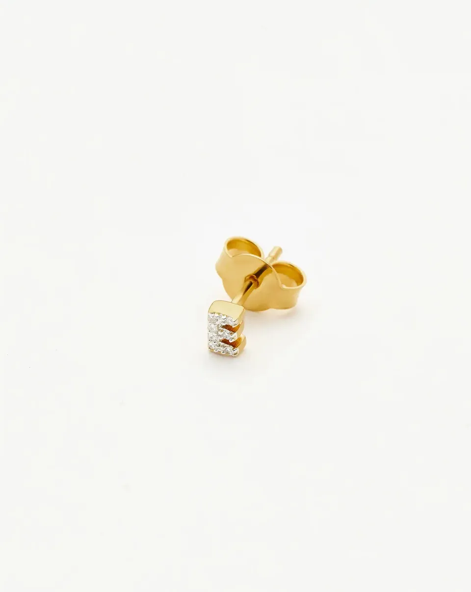 MISSOMA Pave Initial Single Stud nappikorvakoru E kulta