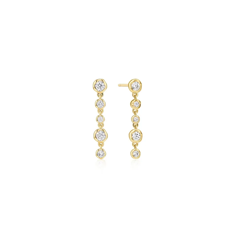 Ania Haie Molten Cascade Drop Stud korvakorut kulta zirkonia