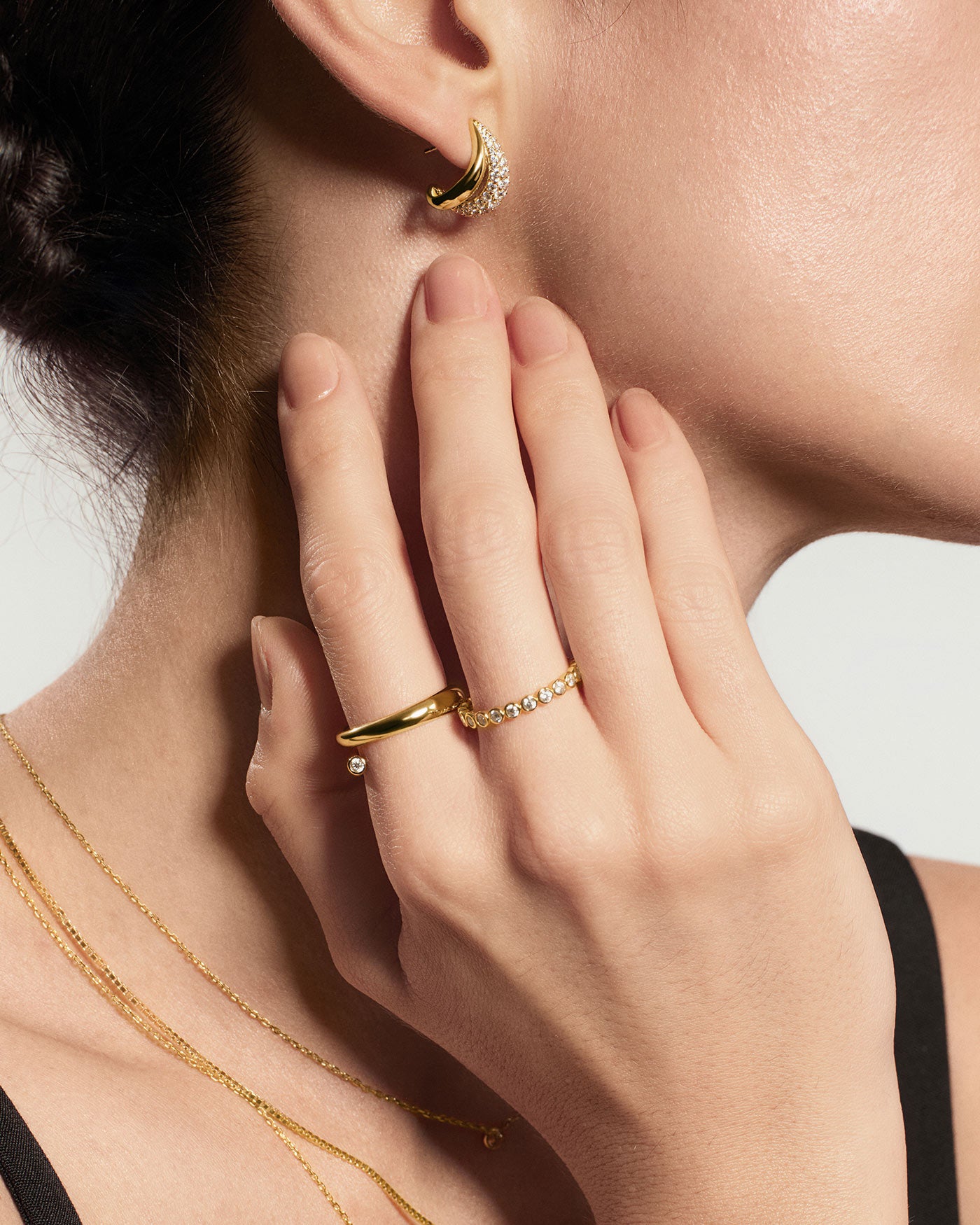 Ania Haie Wanderer Spiral Bezel-End sormus kulta säädettävä