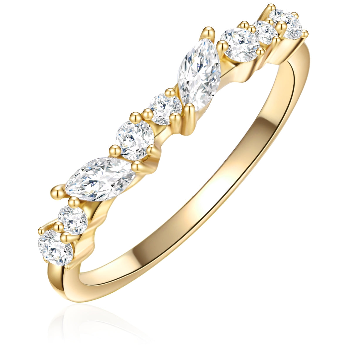 Glanzstücke München Goldener Damenring mit Zirkonia sormus 52