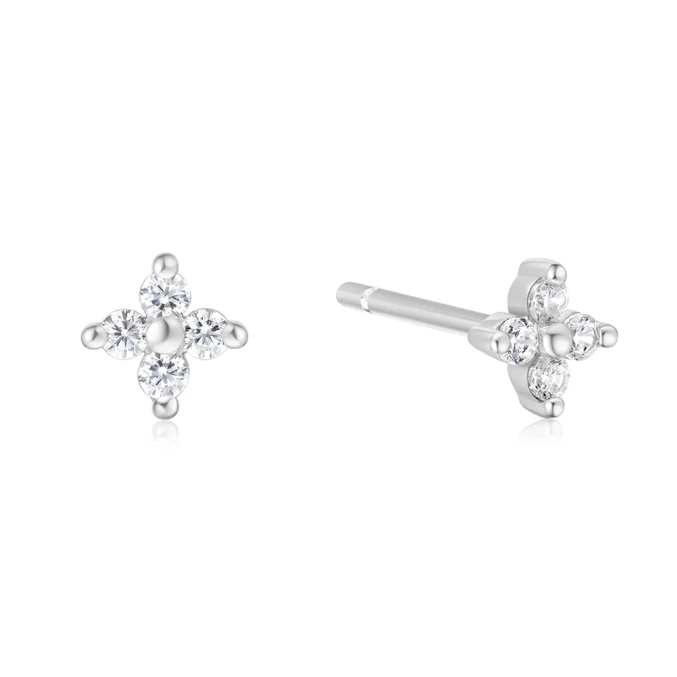 Ania Haie Sunny Sparkler Four-Petal nappikorvakorut hopea