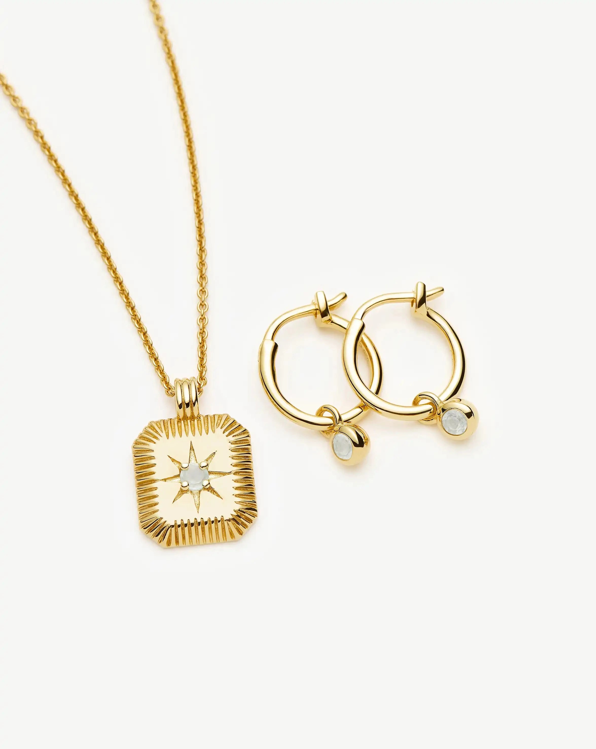 Missoma March Birthstone korusetti kulta akvamariini