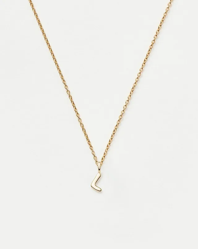 Missoma Initial Mini Pendant L kaulakoru 14 ct kulta