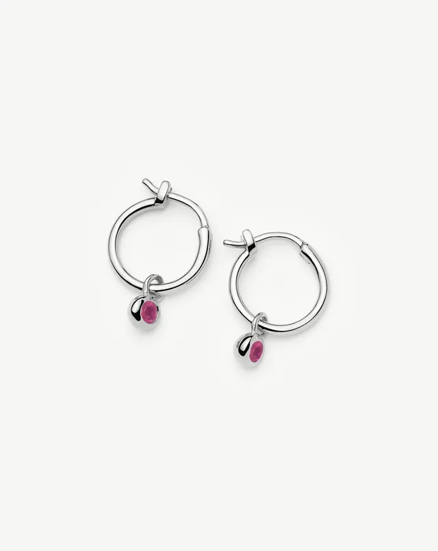 Missoma July Birthstone korvarenkaat hopea rubiini 11,5 mm