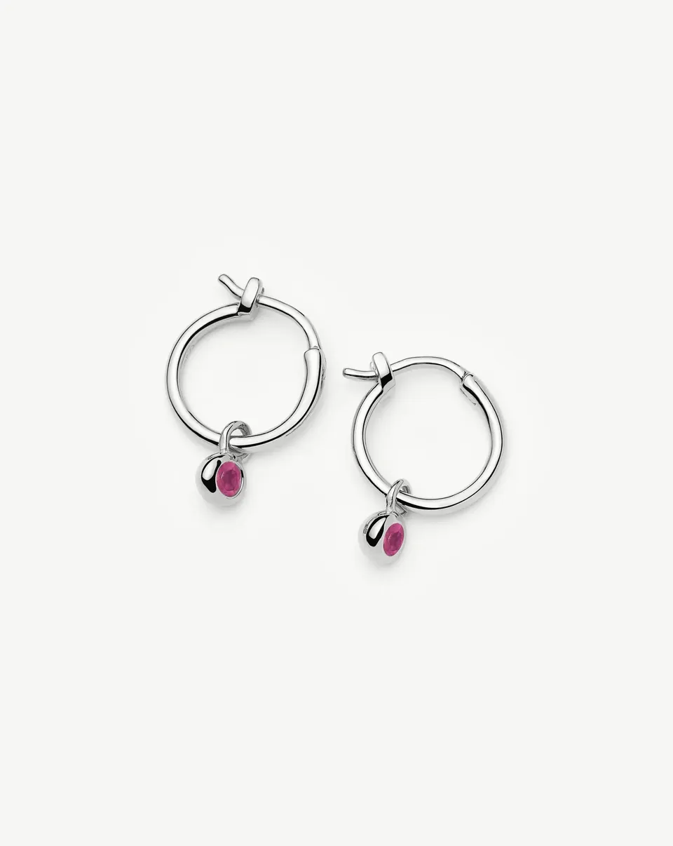 Missoma July Birthstone korvarenkaat hopea rubiini 11,5 mm