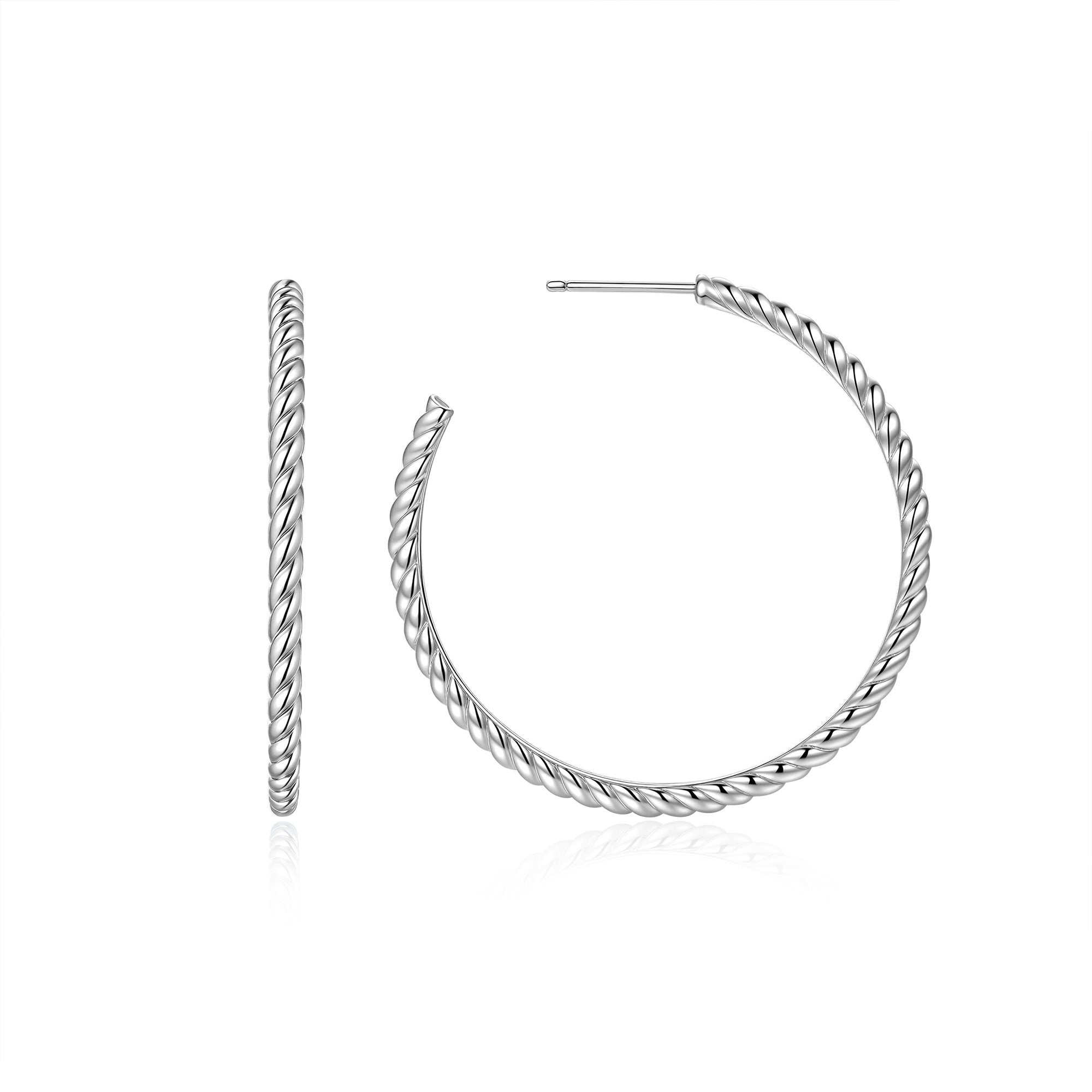 Ania Haie Tide Echo Twisted Hoop korvakorut hopea