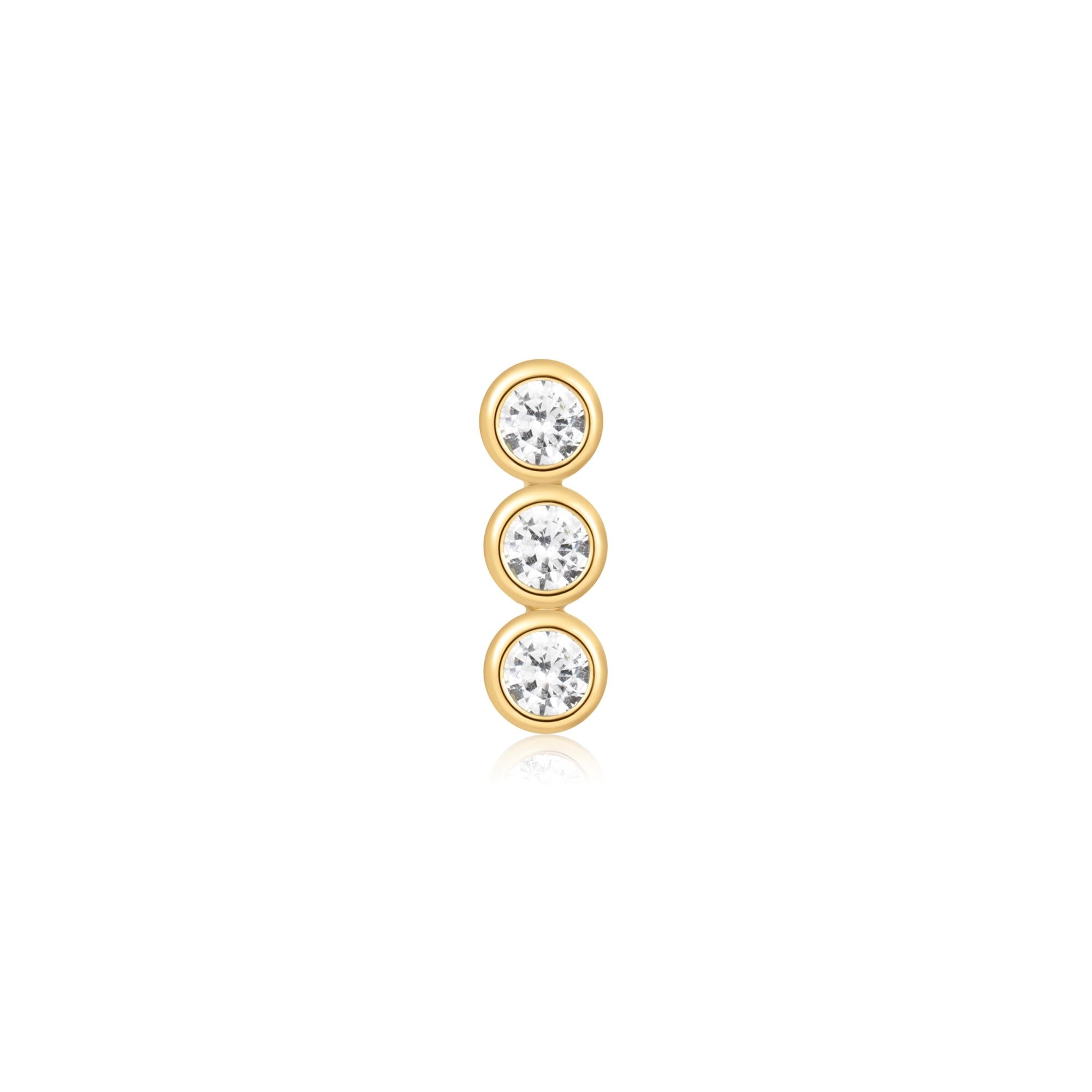Ania Haie Ear Edit Triple Stone Bezel Barbell korvakoru kulta zirkonia
